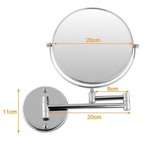 Home Care Wholesale® Badezimmerspiegel mit Verlängerung Arm – Wand montierten Rasier- und Kosmetikspiegel (doppelseitig mit Vergrößerung) - 5