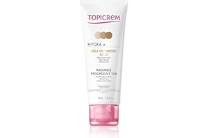 Topicrem - HYDRA+ Autobronzant Hâle Progressif Éclat - Hydrate 24h, Effet Bonne Mine, Bronzage Uniforme - Soin du Visage - Peaux Sensibles & Sèches, Adultes - Fabrication Française - 40 ml