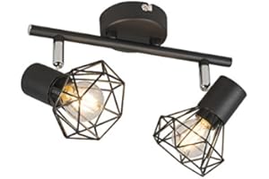 QAZQA Spot art déco noir pivotant et inclinable - Mosh 2