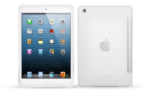 LuvTab iPad mini 7 9 inch Protective TPU Back Cover Skin - Works with Genuine Apple iPad mini Smart Cover - WHITE CLEAR LuvTab iPad mini 7 9 inch Protective TPU Back Cover Skin - Works with Genuine Apple iPad mini Smart Cover - WHITE CLEAR