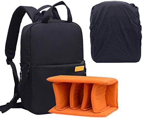 inPixel Cemera Bag with Large Capacity and Water Resistant Material Multifunction Travel Backpack for Sony Canon Nikon Olympus Lens Tripod and Accessories (Black)