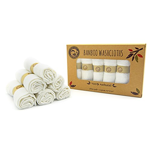 Nurture Naturals Baby Waschlappen Aus Bambus, Tüchern für Babies, farbstofffrei, 25 cm x 25 cm, 6ser Packung-Perfekt Baby Tücher - 2
