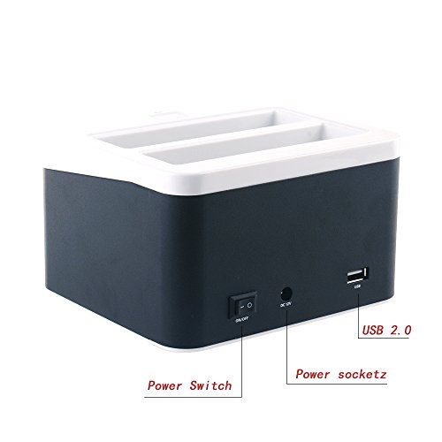 WANLONGXIN WLX-895U2ISC-DE USB 2.0 zu SATA IDE Dual-Steckplätze Extern Festplattenlaufwerk-Dockingstation Mit Kartenleser Und 2 Port USB 2.0 Hub, Für 2.5 3.5 Zoll Festplatte IDE SSD SATA I / II / III (Unterstützung WD IDE-Festplatte) - 3