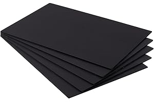 BENECREAT 5 Sheets 3mm Black PVC Foam Sheet, 20x30cm Lightweight Rigid Foam Sand Table Model Supplies for Mounting Crafts Modelling Art Display School Projects