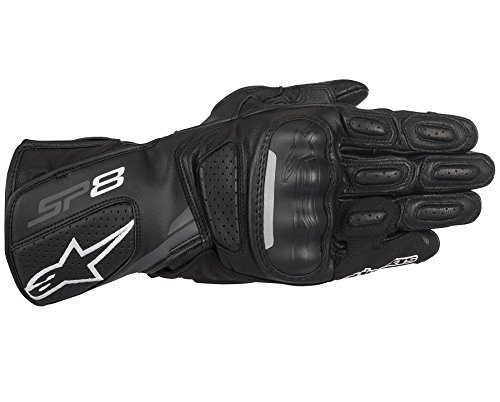 3558317 111 L - Alpinestars SP-8 v2 Leather Motorcycle Gloves L Black Dark Grey