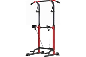 Leiblsufo Power Tower Dip Station, Multifunktional Fitness Turm klimmzugstange freistehend, Verstellbare Dipständer klimzuggerät …