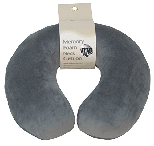 Motionperformance Essentials Super Velour Luxury Memory Foam Comfort Neck Support Cushion (Travelling, Car, Plane, TV, Reading) (Grey)