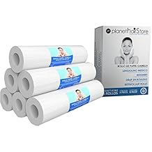 Rollo Papel Camilla PlanetHair Store® Alta Calidad 2 capas 70 metrosx60cms.(6 Rollos).Color Blanco. Ideal para Salones de Belleza, Clínicas de Fisioterapia, como Papel Camilla Masaje, Consulta Médica