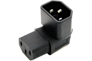 JSER Adattatore da IEC, presa C14, maschio a IEC, presa C13, femmina, ad angolo retto