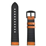 Beisoug 22mm Silikon + Leder Verstellbarer Ersatzriemen für Samsung Galaxy Watch 46mm