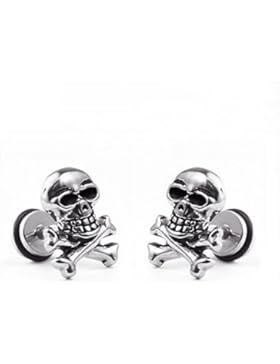ein paar Edelstahl klassische Totenkopf Ohrstecker Schädel Skull Ohrringe , Punk Rock Stil Ohrhänger Ohrstecker...