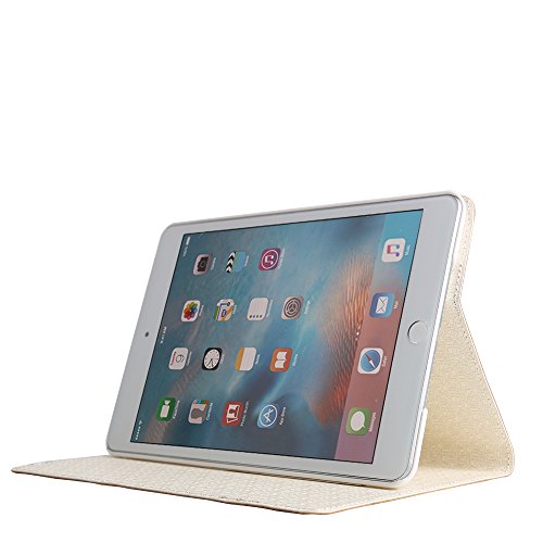 BORIYUAN Apple Ipad Mini 4 Ultra dünn Smart Case Cover Leder Schutzhülle Etui Tasche für das neue iPad mini4, Unterstützt Auto Sleep Wake up, Ipad Mini 4 Displayschutzfolie Reinigungstuch Stift inklusive (Gold) - 4