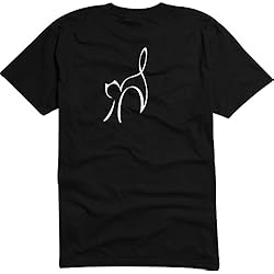 T-Shirt - Camiseta D307 Hombre negro con la impresión en color L - Tribal animal El gato consiguió un susto