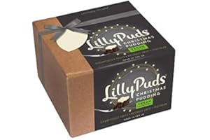 LillyPuds Vegan and Gluten Free Medium Christmas Pudding, naturally sweet with high fruit content and no mixed peel, Made in the UK (454g)