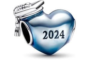 Feitery La Graduación Charm Compatible Pandora Pulsera Joyas Marineras de Verano Murano Glass Charms Abalorios para Mujer