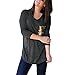 Produktbild Damen Pullover,Loveso Damen Locker Sitzender Rundkragen Lange Ärmel mit Pailletten Tasche Elegant T-Shirt Shirt Casual Tops Bluse (Grau, XL)