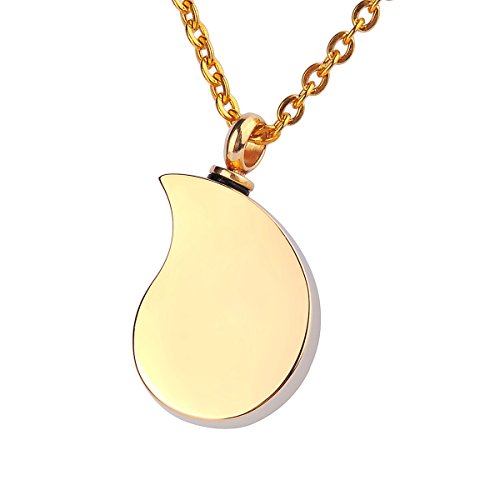HOUSWEETY-Cremation-Jewellery-Stainless-Steel-Teardrops-Urn-Pendant-Necklace-Memorial-Ash-Keepsake