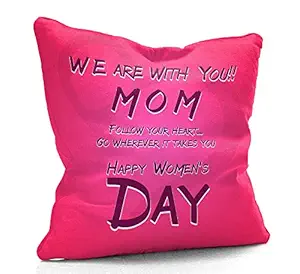 DreamVio Filled Cushion, Pillow for World's Best Mom,Pyari Mumma,Mummy,Gifts for Mom,Grandma on Birthday's & Mother's Day Color : Pink Size : 12 x 12 Inch Design 104