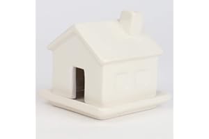 GIFT REPUBLIC Charming Home Incense Burner - Ceramic House-Shaped Aromatherapy with Smoke-Chimney Feature | Perfect Housewarming Gift | Includes 3 Sandalwood Incense Cones and Resting Dish