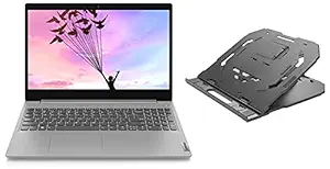 Lenovo IdeaPad Slim 3 10th Gen Intel Core i3 15.6 FHD Thin & Light Laptop (8GB/1TB HDD/Windows 10/MS Office/Intel UHD Graphics/Platinum Grey/1.7Kg), 81WB015GIN + Lenovo 2-in-1 Laptop Stand