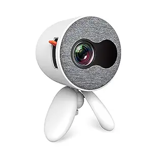 Homgee YG220 LED Projector Portable 1080P LED Projector with Built-in Speaker Multiple Ports for Office Home Theater White EU Plug