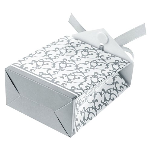 VORCOOL 50stk Geschenkboxen mit Bändern (Silber) - 4