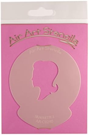 "Girl Silhouette 2 Cupcake Stencil" Cupcake Stencil - Reusable Flexible Food Grade Plastic Stencil for Cake and Craft Design, Airbrushing and more