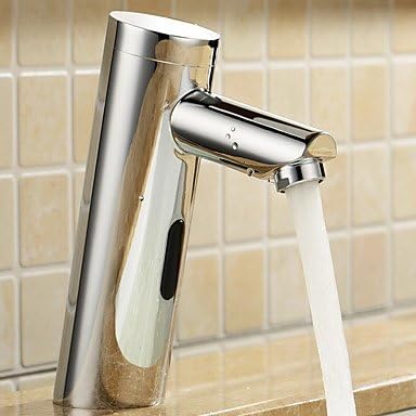 HZZymj-Contemporary Centerset Touch/Touchless with Ceramic Valve Hands free One Hole for Chrome , Bathroom Sink Faucet