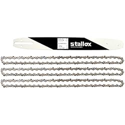 tallox 1 Espada y 3 Cadenas de Sierra 3/8" 1,3 mm 57 eslabones 40 cm Compatible con DOLMAR, Echo, EINHELL, HITACHI y Otras