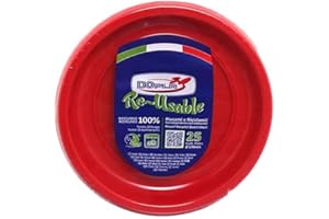 TEKHOME Piatti Plastica piani,25/50/75/100/125/150 Pezzi piatti plastica colorati lavabili e riutilizzabili Rotondi per Compleanno,Festa, Matrimonio,Fai da Te Fatti a Mano (ROSSO, 150)