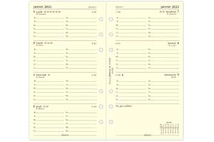 FILOFAX - 1 Recharge Pour Organiseur Personal - 1 Semaine sur 2 Pages - Format : 9.5 x 17 cm - Janvier à Décembre 2023 - Papier Crème