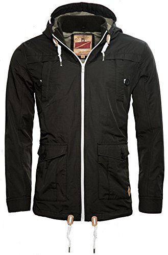 Herren bergangs Jacke leichte sportliche Frhjahr bergangsjacke B199 [B199-Schwarz-Gr.L]