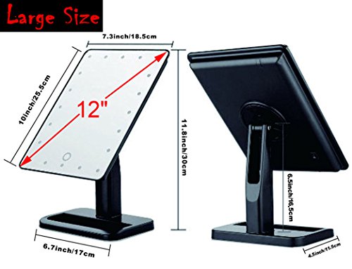 Lmeison Touchscreen-Schminkspiegel mit 20 LED-Leuchten, mit abnehmbarem Vergrößerungsspiegel (zehnfache Vergrößerung) - 3