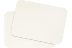 PAPERMANE DIN A6 Karten Set Blanko zum Basteln und Selbstgestalten wahlweise mit runden Ecken oder Vintage Kontur 300 g/m² Kraftpapier Graspapier Tonkarton Fotokarton (Elfenbein rund, 25 Karten)