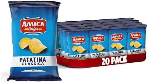 AMICA Chips | La Patatina Classica Originale, Snack Senza Glutine, Con Olio di Semi di Girasole, 20 pezzi x 100 gr