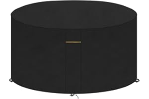 VANSHEIM Plandeka okryciowa na stół ogrodowy, okrągły pokrowiec na meble ogrodowe, pokrowiec ochronny na stół ogrodowy, zestaw mebli z pyłoszczelny, wodoszczelny, Ø 130 x 71 cm