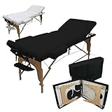 Vivezen ® Table de massage 13 cm pliante 3 zones en bois avec panneau Reiki + Accessoires et housse de transport - 2 coloris - Norme CE