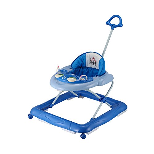 Homcom® Lauflernhilfe Laufhilfe Gehhilfe für Baby Gehfrei Babywalker höhenverstellbar (Blau)
