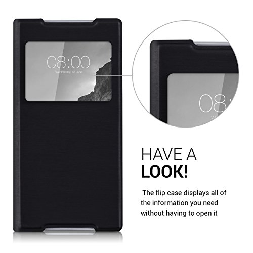 kwmobile Funda para Sony Xperia Z5 - Case Protectora con Tapa y Visor - Carcasa Plegable con Ventana Negro reviews kwmobile Funda para Sony Xperia Z5 - Case Protectora con Tapa y Visor - Carcasa Plegable con Ventana Negro