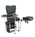 Urbanity manicure pedicure nail station beauty chair stool table spa drawers black