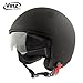 Produktbild Vinz Rollerhelm Jethelm | Motorradhelm in Gr. XS-XL | Jet Helm mit Sonnenblende | ECE zertifiziert (L, Mattschwarz)