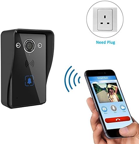 HD camera Doorbell,Wireless Wi-Fi Video Doorbell, Add Bell, Smart Motion Detection, Tamper Alarm, Infrared Night Vision, Waterproof,Two-Way Audio.BLACK…