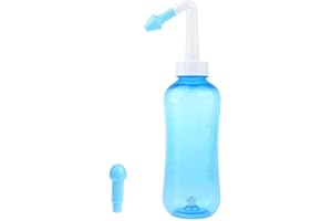 D DOLITY Dolity 500ml Heuschnupfen Nasendusche / Trockener Nase Nasendusche Nasenspülung Nasenreinigung Nase Spülen - Blau - Kunststoff oder Silikon - Wasserfest - Kabelgebunden - Für alle Altersgruppen