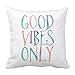 Produktbild Lounayy Kissen Good Vibes Only Colorful Watercolor Basic Mode Typography Throw Pillow Case Zuhause Dekoration Kissenbezug Leichtes Reisekissen (Color : Colour, Size : One Size)