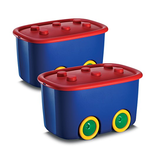 2er Set Spielzeugkiste Schatztruhe Aufbewahrungskiste - Funny - 46 Liter
