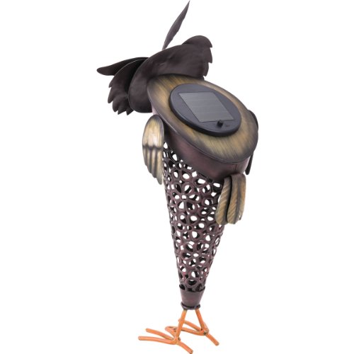 insatech LED Solar Solarleuchte Metallfigur EULE Gartendeko Figur - 5