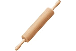 Dr. Oetker 1632 Rouleau patisserie en bois, rouleau à patisserie, accessoires cuisine, accessoires de cuisine, rouleau à pâtisserie, Bois, Plastique, Métal, 43 x 5,5 cm