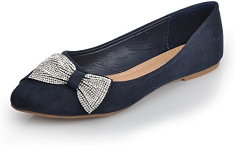 Navy Diamante Evening Prom Wedding Flat Pumps Bridal Ballerina (6)