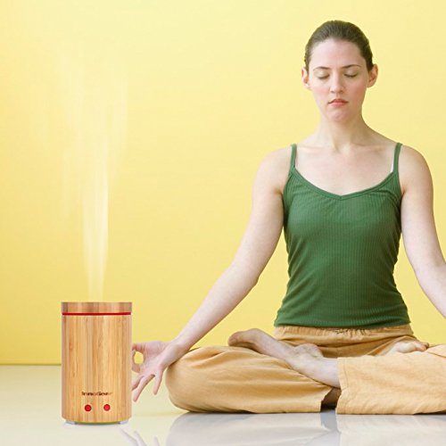 InnoGear aus echtem Bambus Aroma Diffusor Ätherischesöl Aromatherapie Diffusoren, 160mL Ultraschall Luftbefeuchter mit 7 farbigen LED Lichter und falls wasserlos schaltet es sich automatisch aus - 4