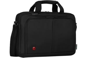 ‎WENGER WENGER Source Laptop-Tasche zum Umhängen, Notebook bis 14 Zoll, Tabletfach bis 10 Zoll, Aktentasche, Organizer, 5 l, Damen Herren, Büro Business-Reisen Uni, Schwarz, 601064